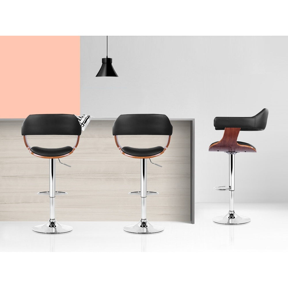 Beatrice PU Leather Counter Stool - Black / Chrome Base