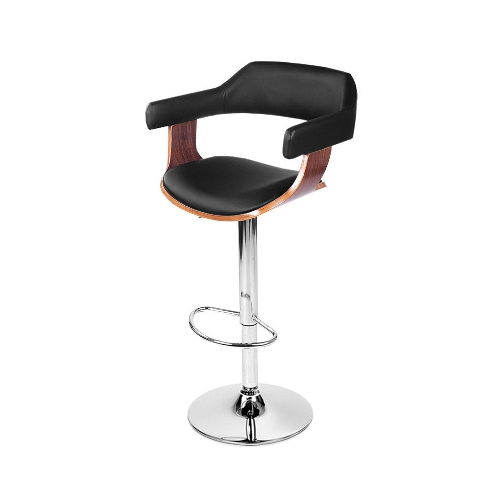 Beatrice PU Leather Counter Stool - Black / Chrome Base