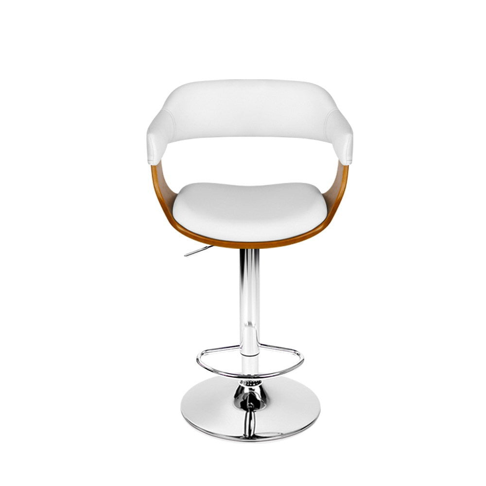 Beatrice PU Leather Counter Stool - White / Chrome Base