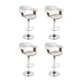 Beatrice PU Leather Counter Stool - White / Chrome Base (Set of 4)