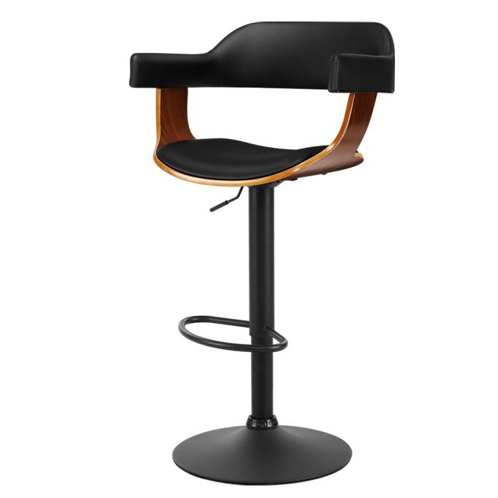 Edward PU Leather Counter Stool - Black / Black Base