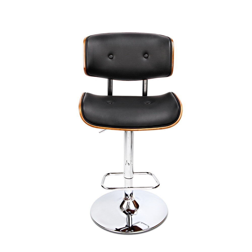 Miles PU Leather Counter Stool - Black / Chrome Base