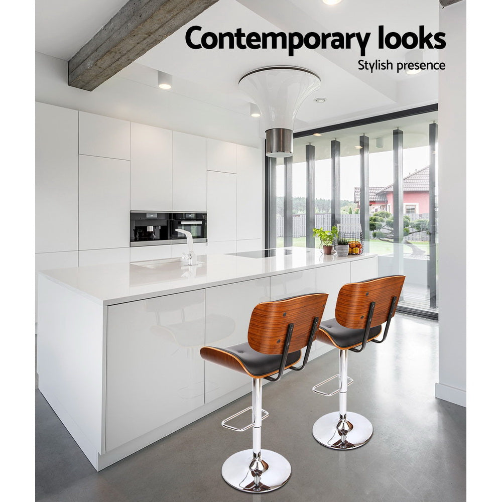 Miles PU Leather Counter Stool - Black / Chrome Base