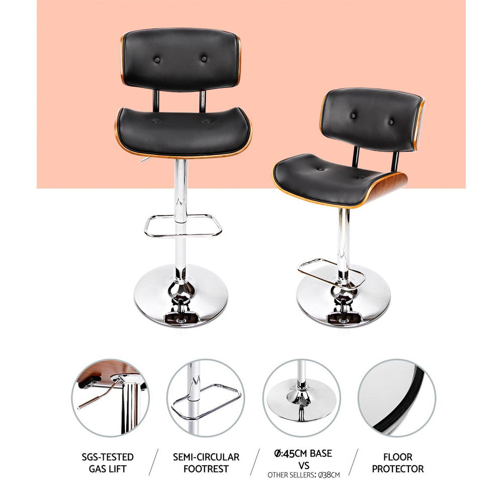 Miles PU Leather Counter Stool - Black / Chrome Base