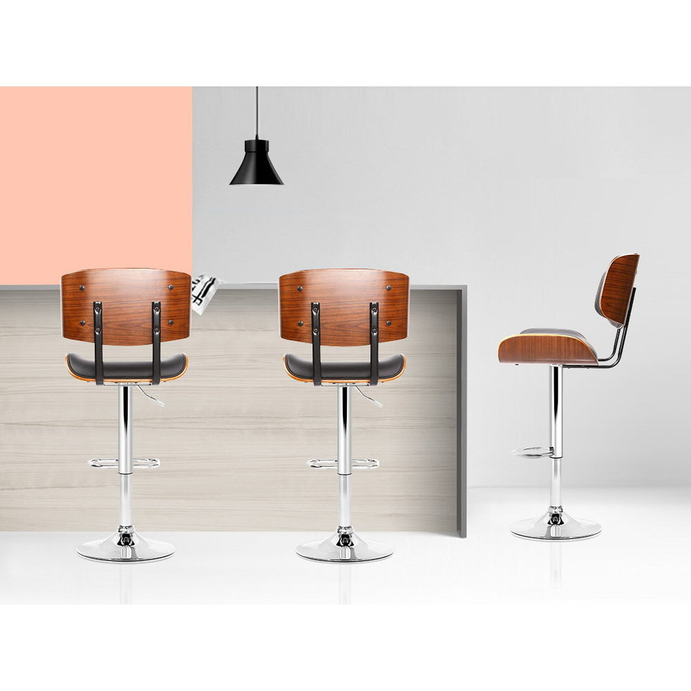 Miles PU Leather Counter Stool - Black / Chrome Base