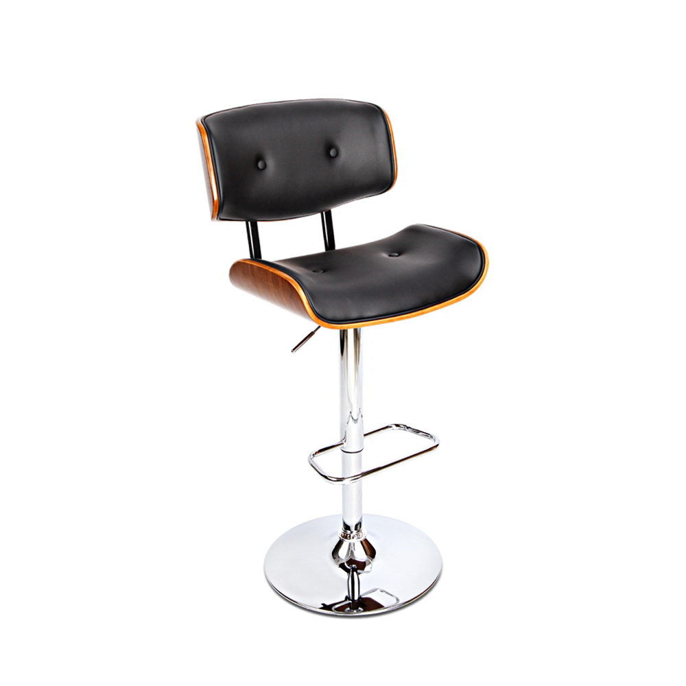 Miles PU Leather Counter Stool - Black / Chrome Base