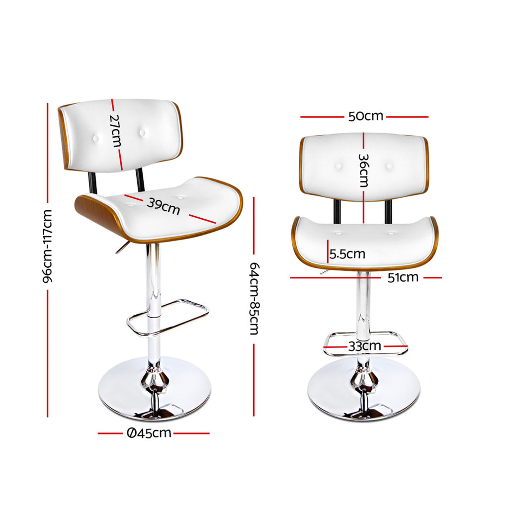 Miles PU Leather Counter Stool - White / Chrome Base