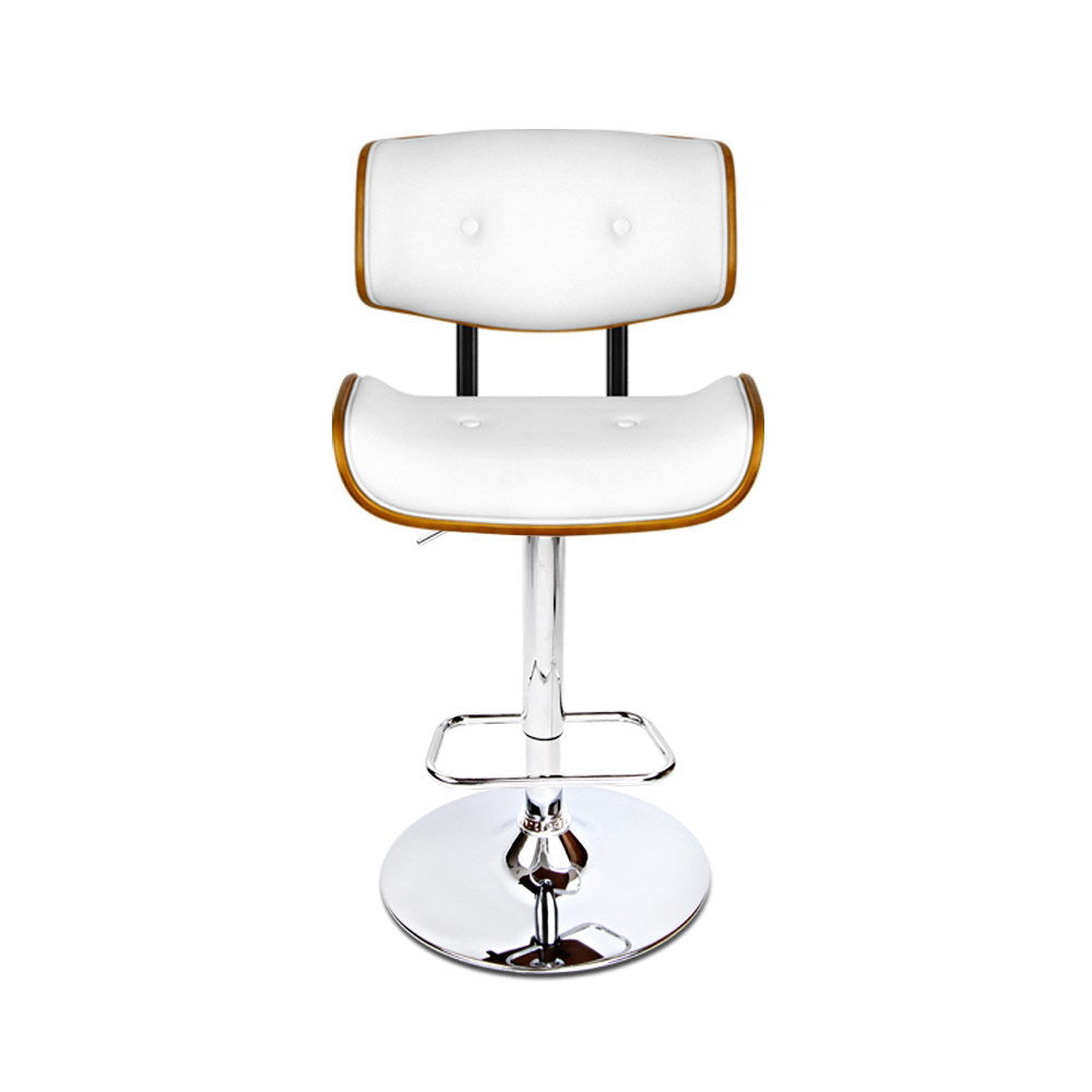 Miles PU Leather Counter Stool - White / Chrome Base