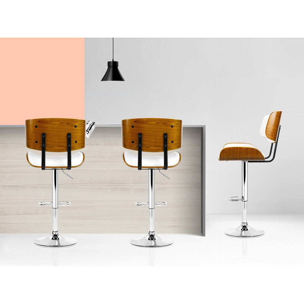 Miles PU Leather Counter Stool - White / Chrome Base