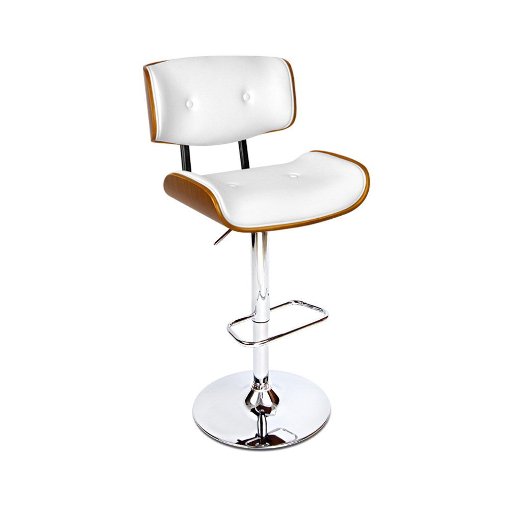 Miles PU Leather Counter Stool - White / Chrome Base