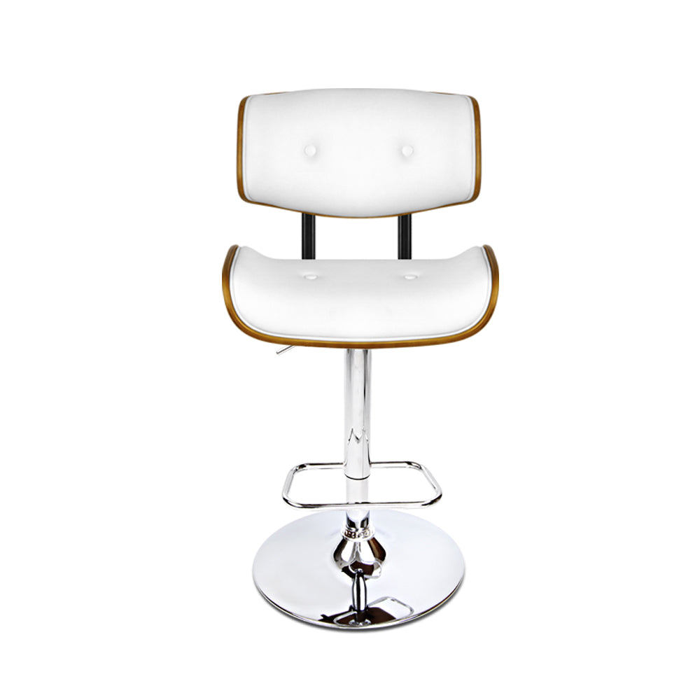 Miles PU Leather Counter Stool - White / Chrome Base (Set of 2)
