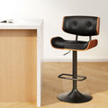 Charlotte PU Leather Counter Stool - Black / Black Base