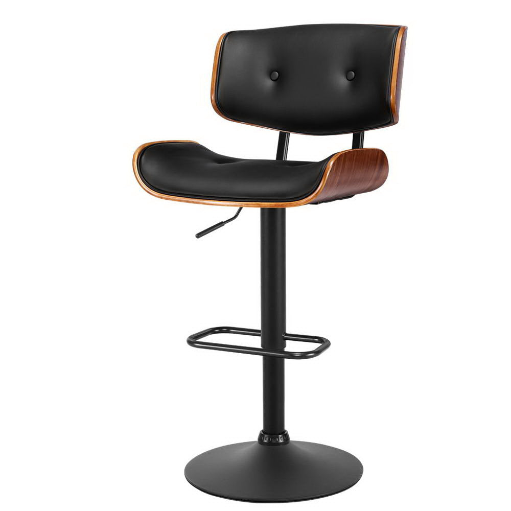 Charlotte PU Leather Counter Stool - Black / Black Base