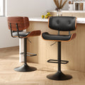 Charlotte PU Leather Counter Stool - Black / Black Base (Set of 2)