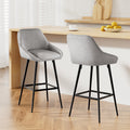 George Linen Counter Stool - Grey (Set of 2)