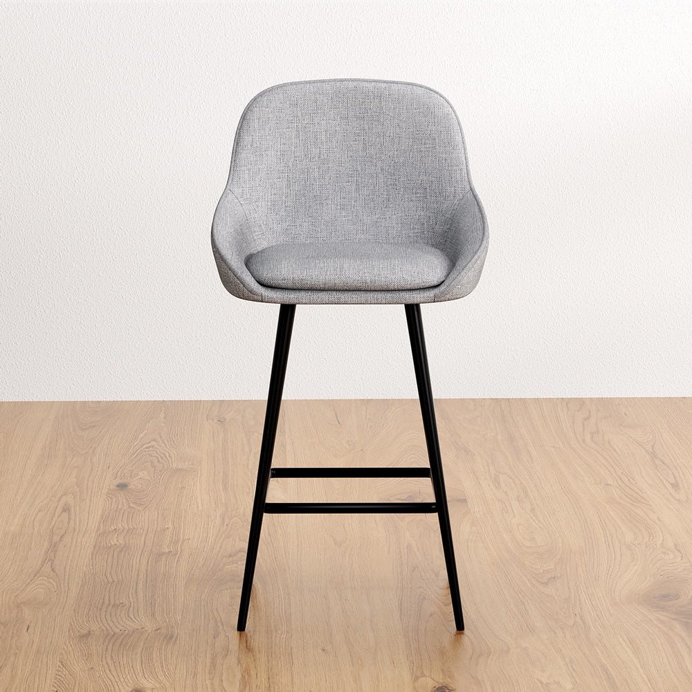 George Linen Counter Stool - Grey (Set of 2)