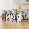 George Linen Counter Stool - Grey (Set of 4)