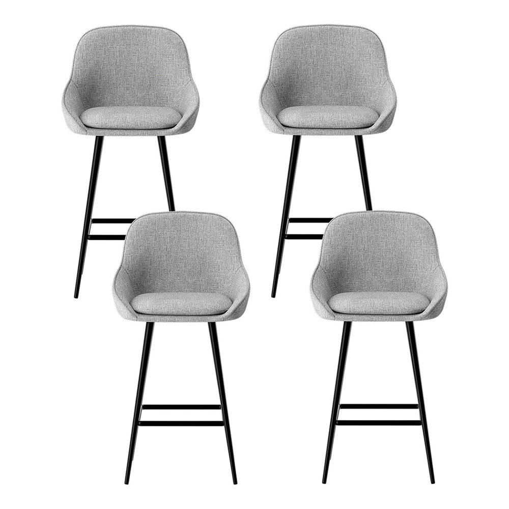 George Linen Counter Stool - Grey (Set of 4)