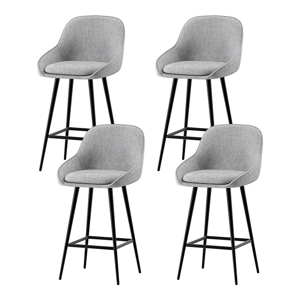 George Linen Counter Stool - Grey (Set of 4)