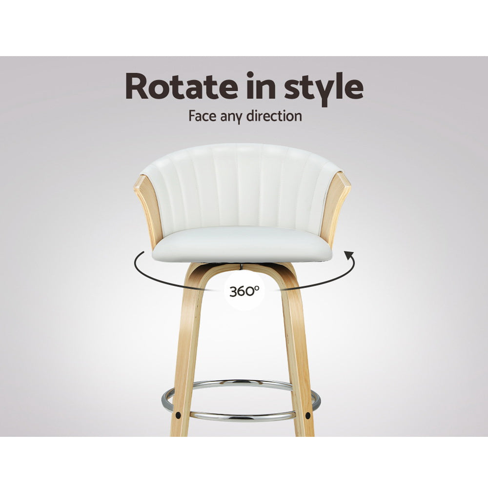 Imogen PU Leather Counter Stool - White (Set of 2)