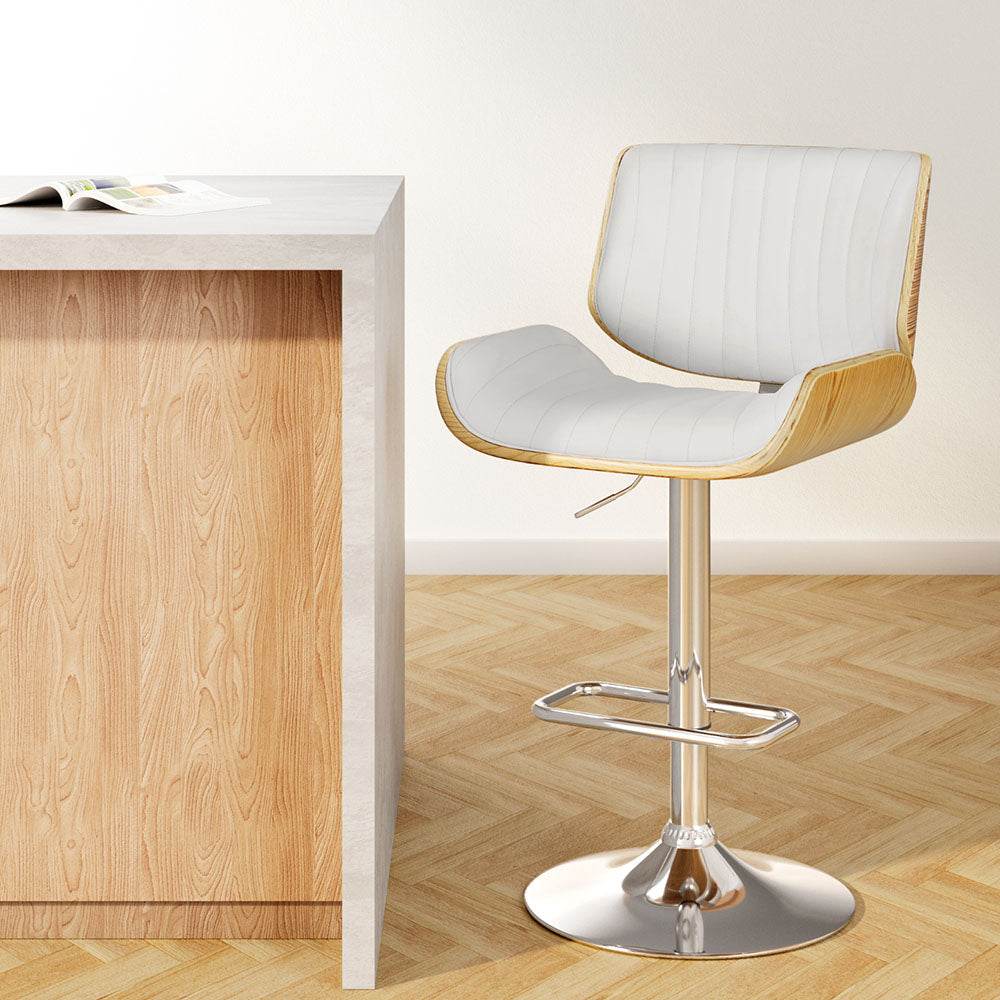 Ezra PU Leather Counter Stool - White