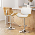 Ezra PU Leather Counter Stool - White (Set of 2)