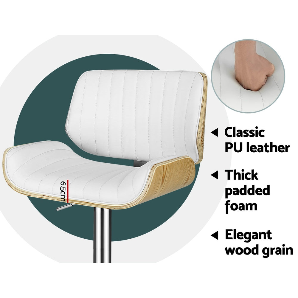 Ezra PU Leather Counter Stool - White (Set of 2)