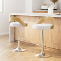 Lucy PU Leather Counter Stool - White (Set of 2)