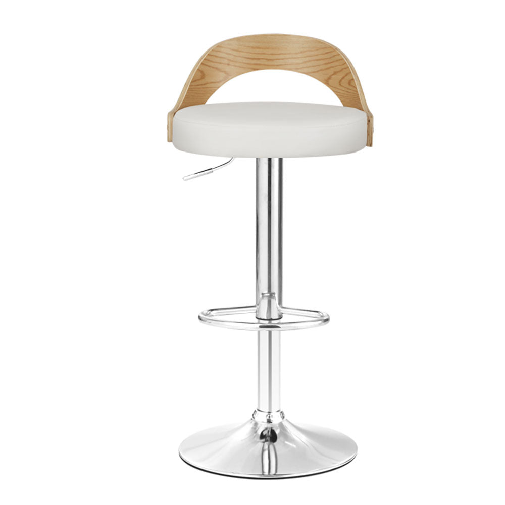 Lucy PU Leather Counter Stool - White (Set of 2)