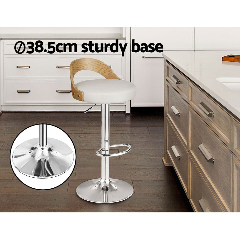 Lucy PU Leather Counter Stool - White (Set of 2)