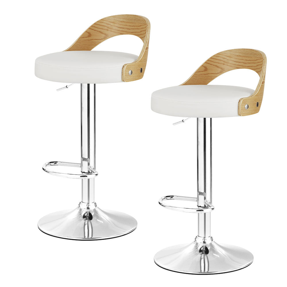 Lucy PU Leather Counter Stool - White (Set of 2)