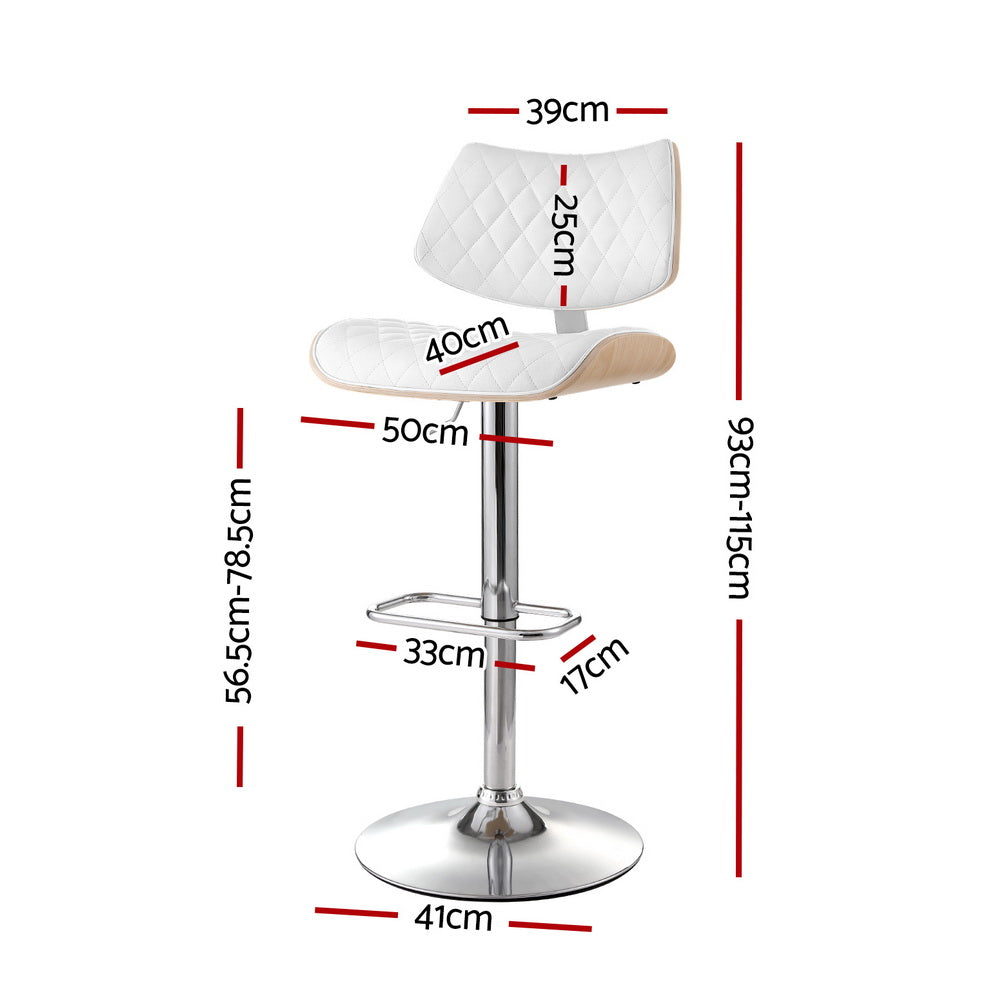Angus PU Leather Counter Stool - White