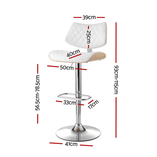 Angus PU Leather Counter Stool - White