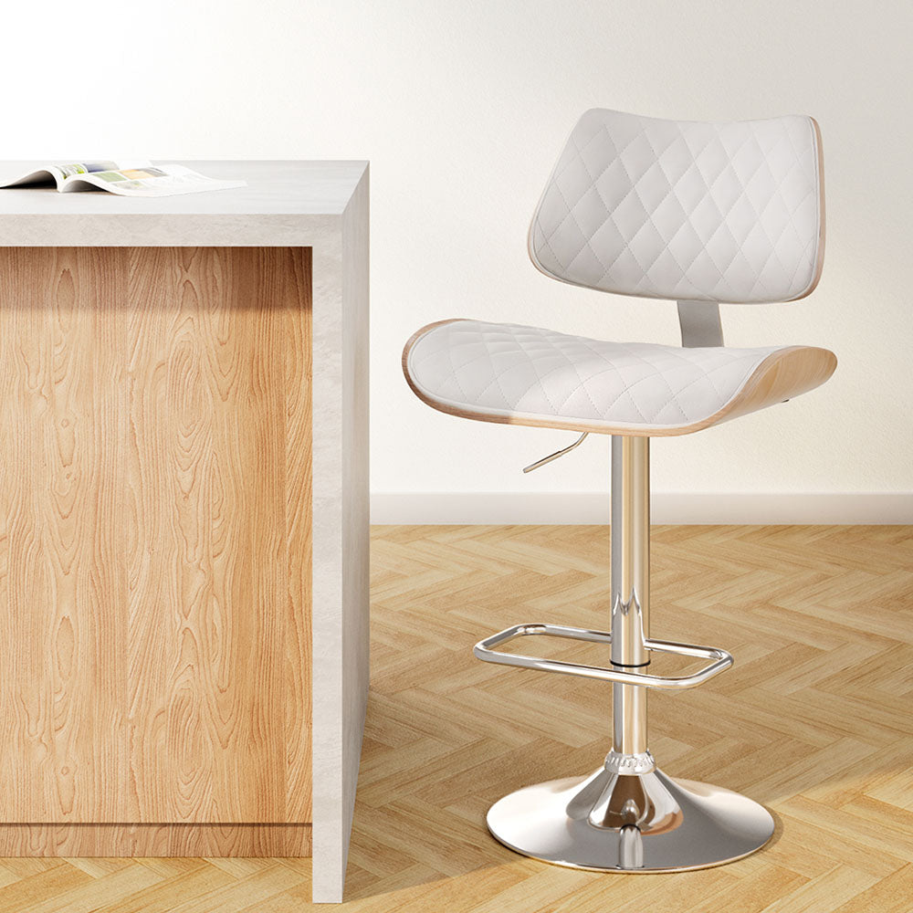 Angus PU Leather Counter Stool - White