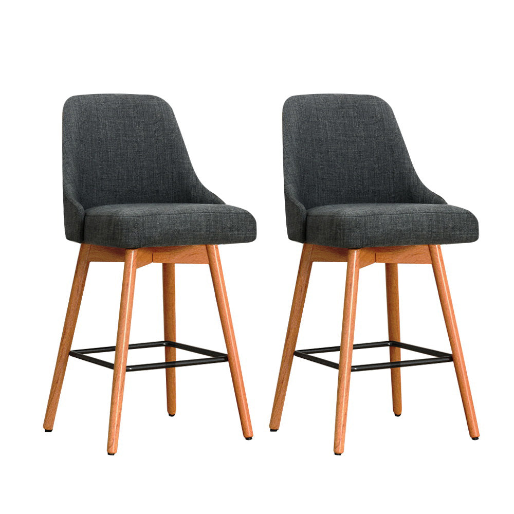 Harriet Fabric Counter Stool - Charcoal (Set of 2)