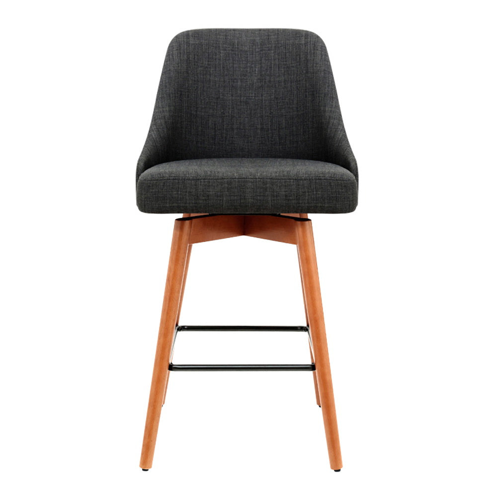 Harriet Fabric Counter Stool - Charcoal (Set of 2)