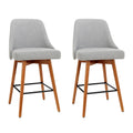 Harriet Fabric Counter Stool - Grey (Set of 2)