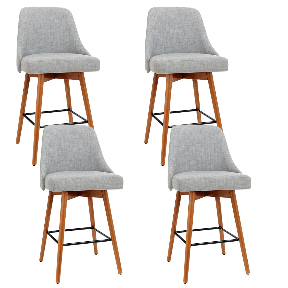 Harriet Fabric Counter Stool - Grey (Set of 4)