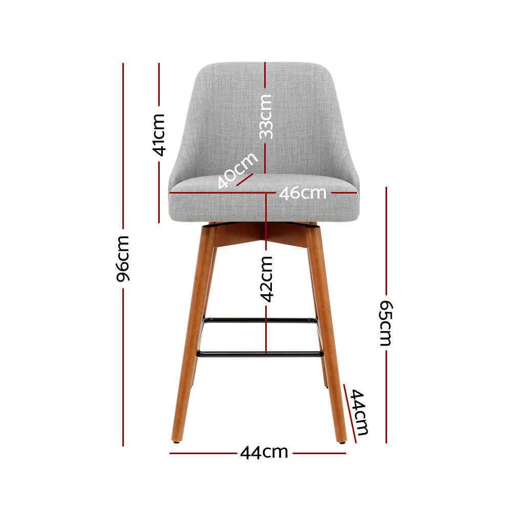Harriet Fabric Counter Stool - Grey (Set of 4)