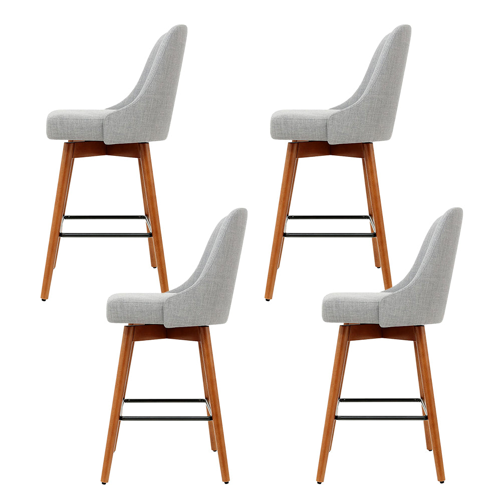 Harriet Fabric Counter Stool - Grey (Set of 4)