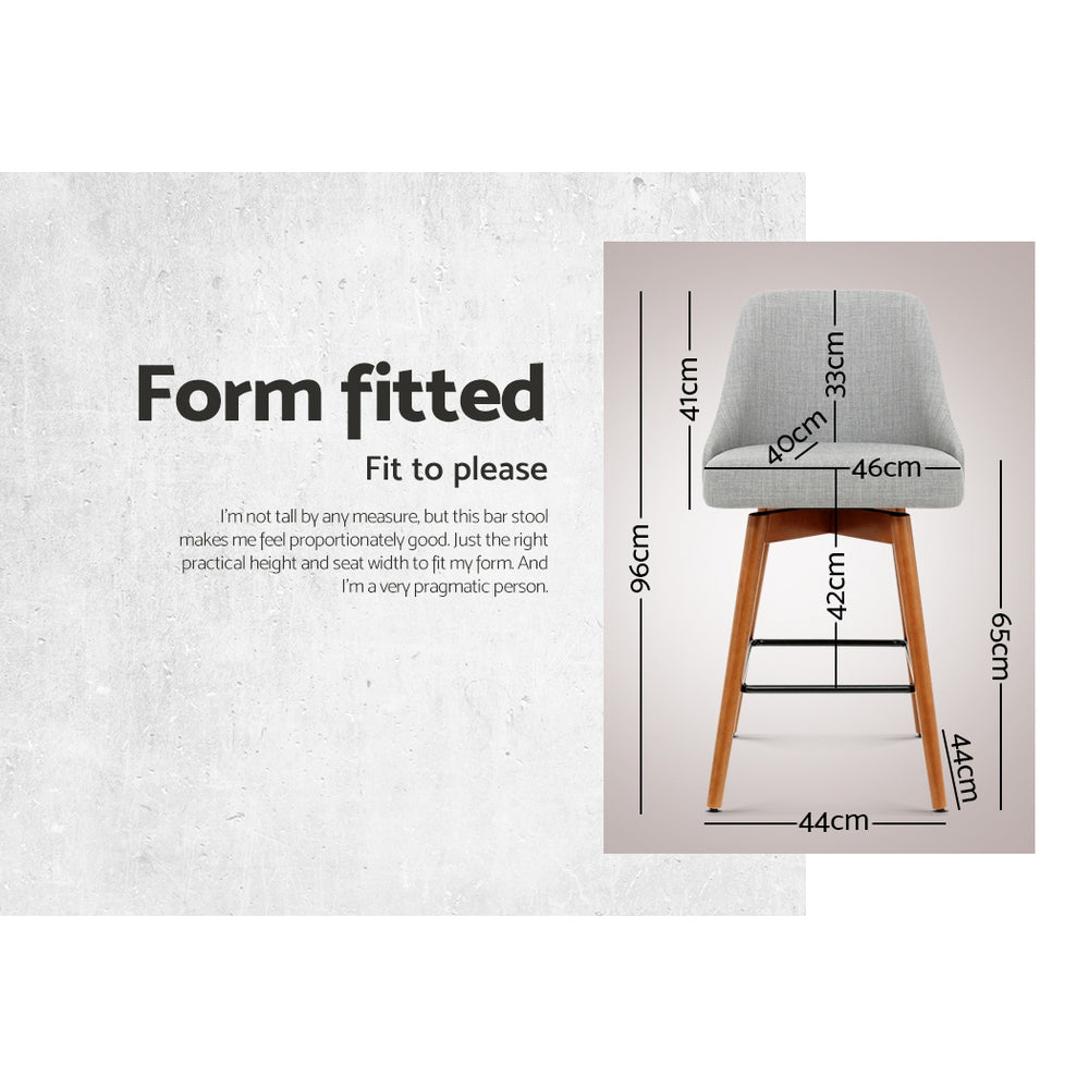 Harriet Fabric Counter Stool - Grey (Set of 4)