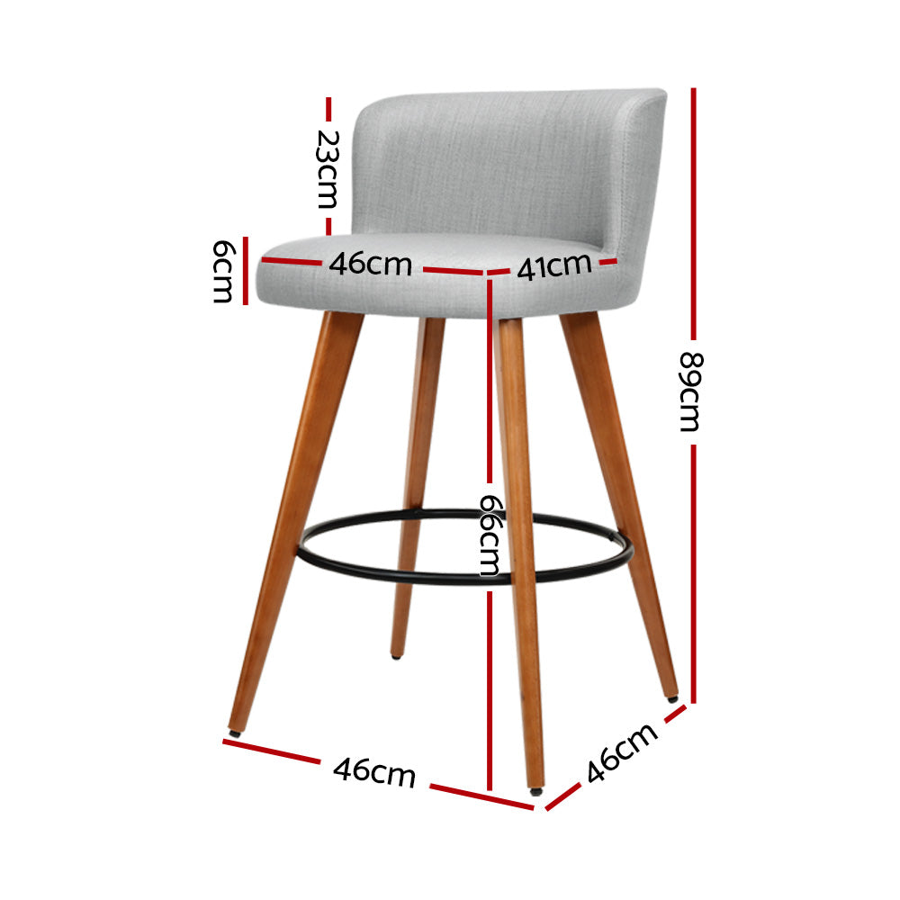 Gabriel Fabric Counter Stool - Grey (Set of 2)