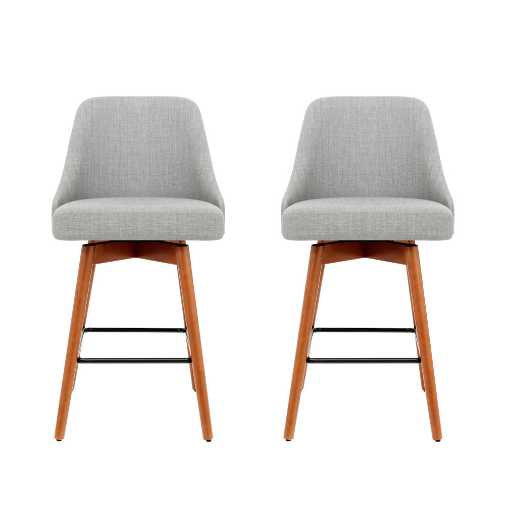 Gabriel Fabric Counter Stool - Grey (Set of 2)