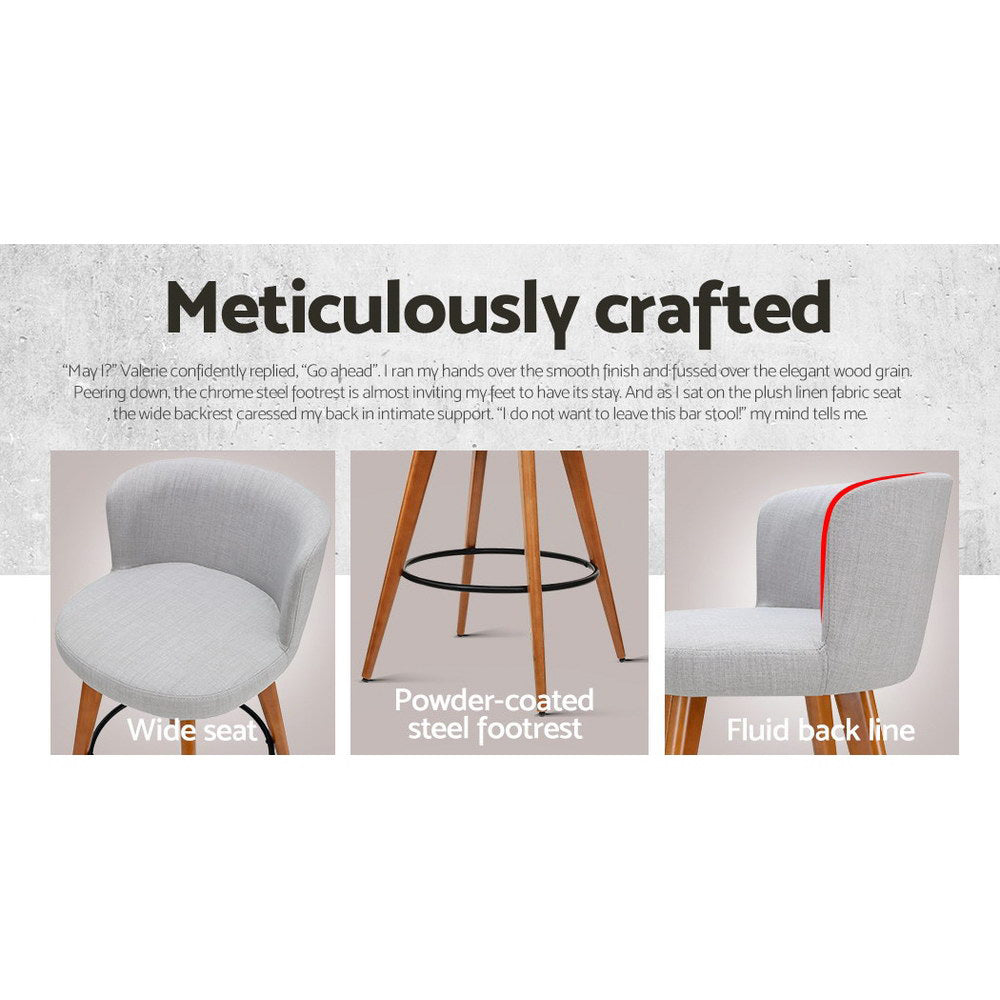 Gabriel Fabric Counter Stool - Grey (Set of 4)