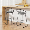 Ivy Fabric Counter Stool - Black (Set of 2)