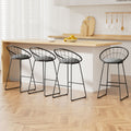 Ivy Fabric Counter Stool - Black (Set of 4)