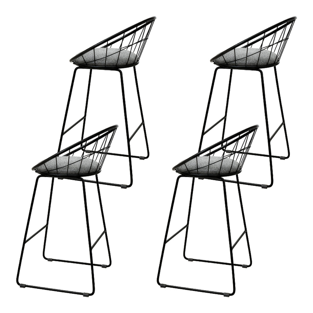 Ivy Fabric Counter Stool - Black (Set of 4)