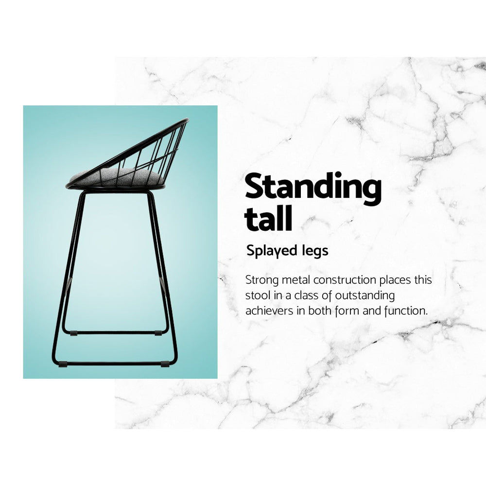 Ivy Fabric Counter Stool - Black (Set of 4)