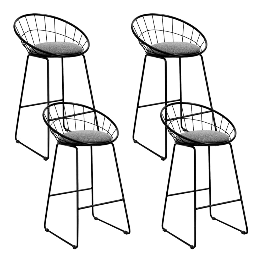 Ivy Fabric Counter Stool - Black (Set of 4)