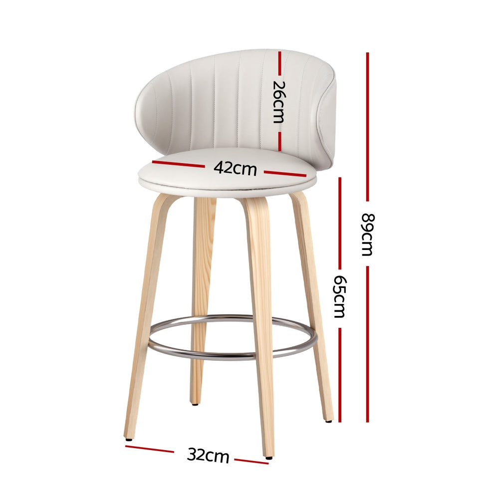 Elliot PU Leather Counter Stool - Beige (Set of 2)
